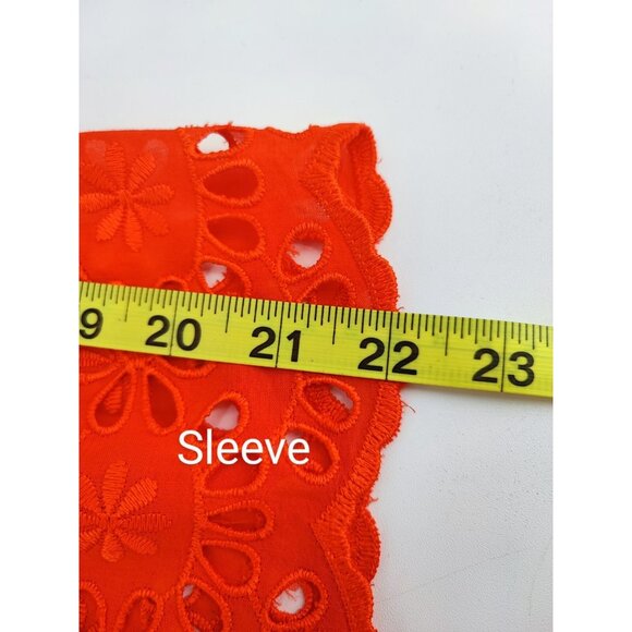 J.Crew Bell-sleeve Shift in Brilliant Sunset Embroidered Eyelet Dress 2 - Picture 14 of 15